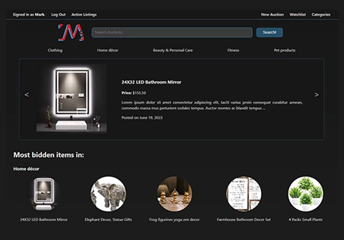 Screenshot of the site